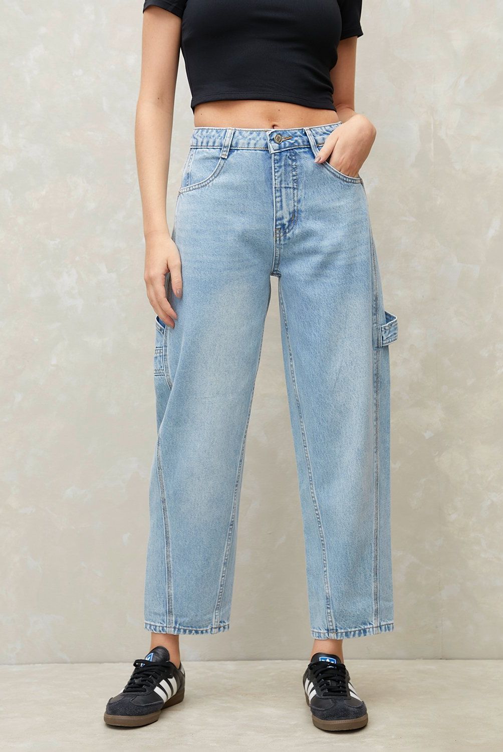 SYBILLA - Jeans Sybilla Wide Leg Tiro Medio Mujer Algodón Lyocell