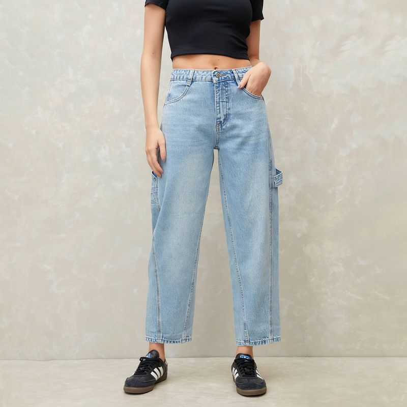 SYBILLA - Jeans Sybilla Wide Leg Tiro Medio Mujer Algodón