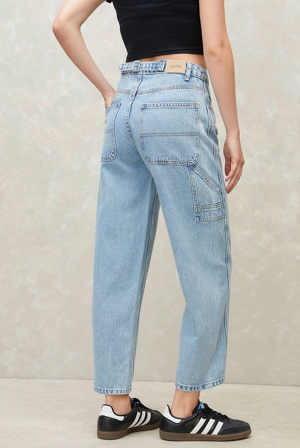 SYBILLA - Jeans Sybilla Wide Leg Tiro Medio Mujer Algodón Lyocell