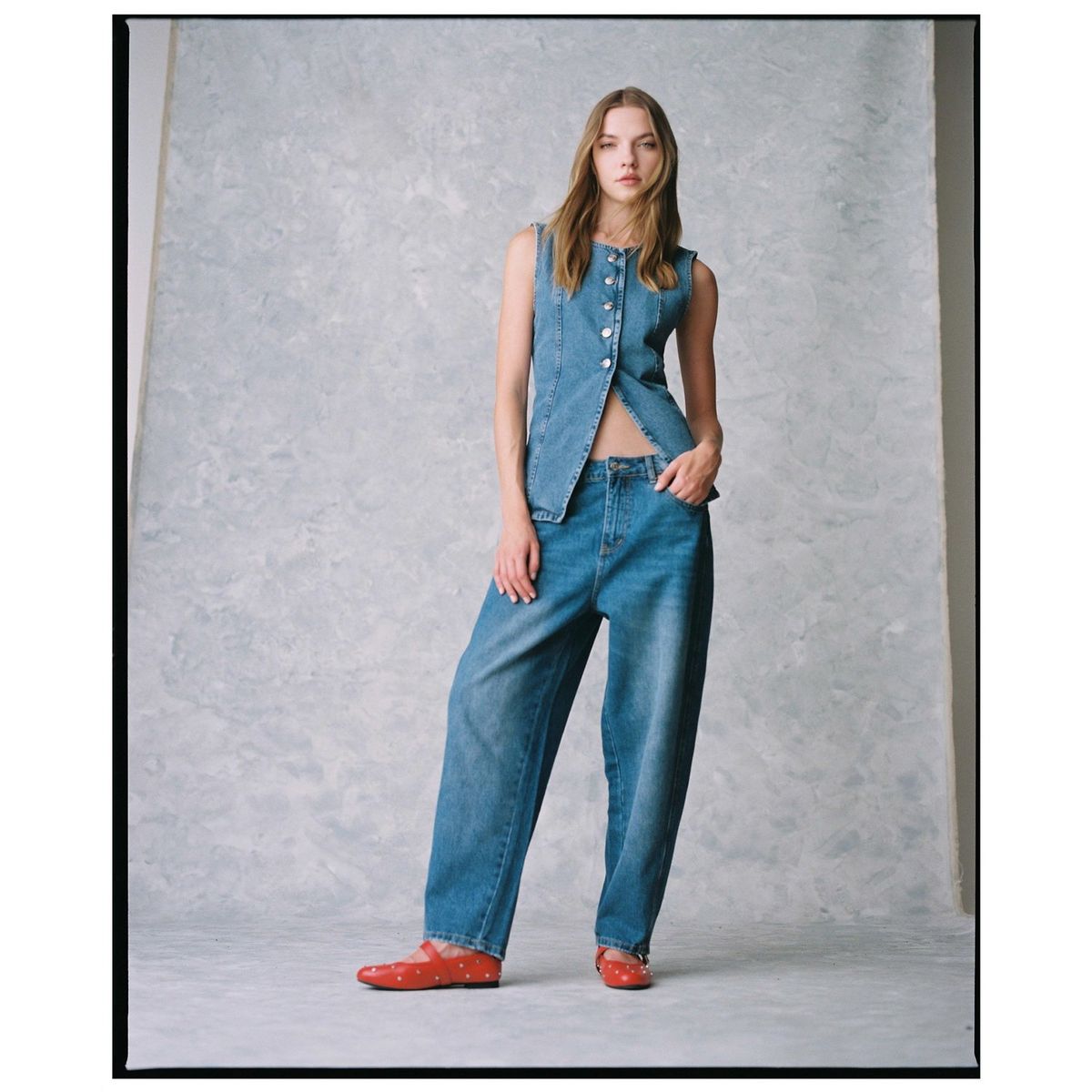 SYBILLA - Jeans Sybilla Wide Leg Tiro Medio Mujer Algodón