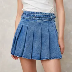 SYBILLA - Falda Mini Algodón Diseño Liso Mujer