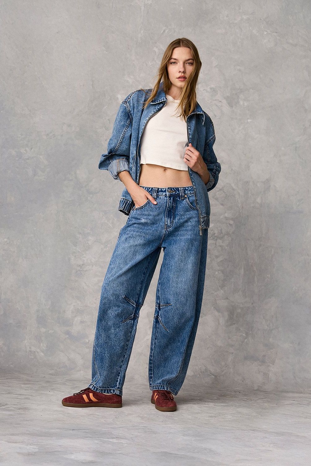 SYBILLA - Jeans Sybilla Wide Leg Casual Mujer Algodón