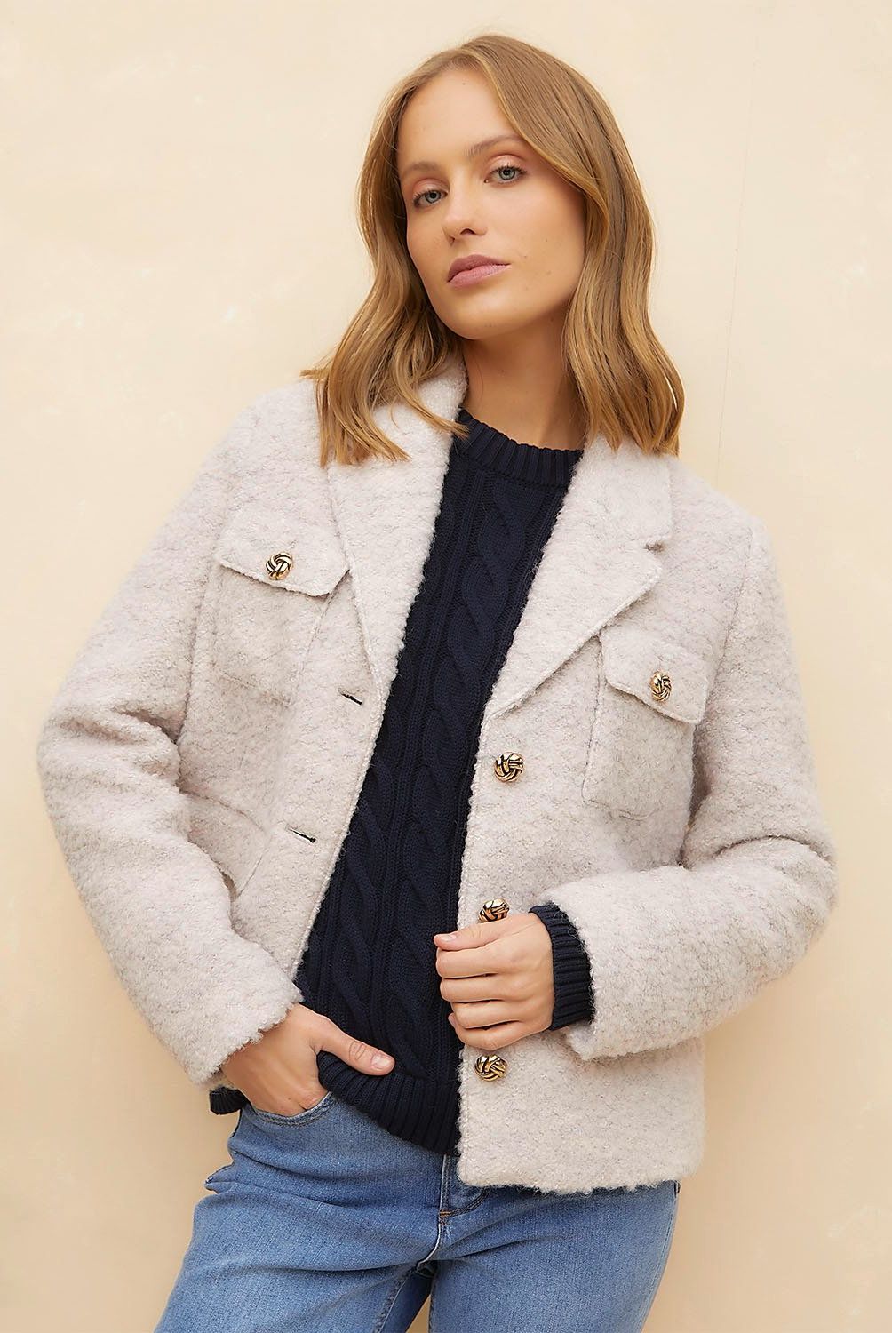 ELLE - Chaqueta Lana Mujer Elle
