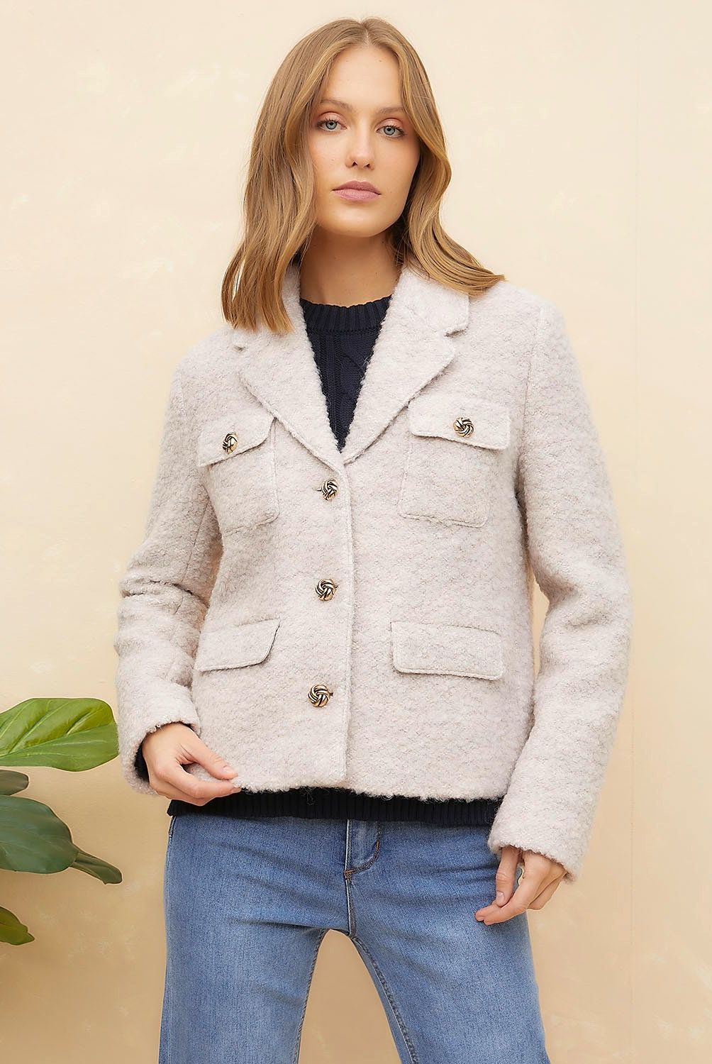 ELLE - Chaqueta Lana Mujer Elle
