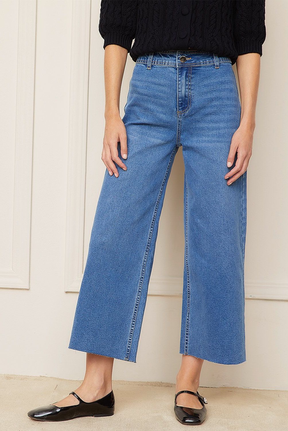 BASEMENT - Jeans Culotte Tiro Medio Mujer Basement