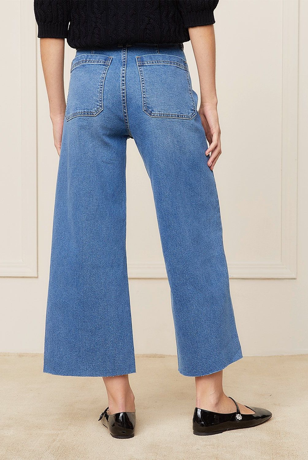 BASEMENT - Jeans Culotte Tiro Medio Mujer Basement