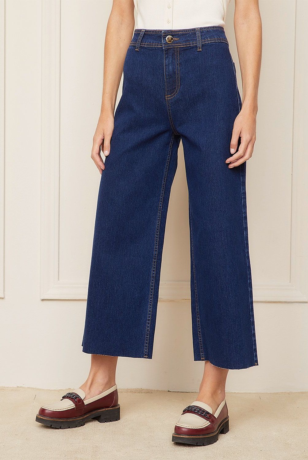 BASEMENT - Jeans Culotte Tiro Medio Mujer Basement