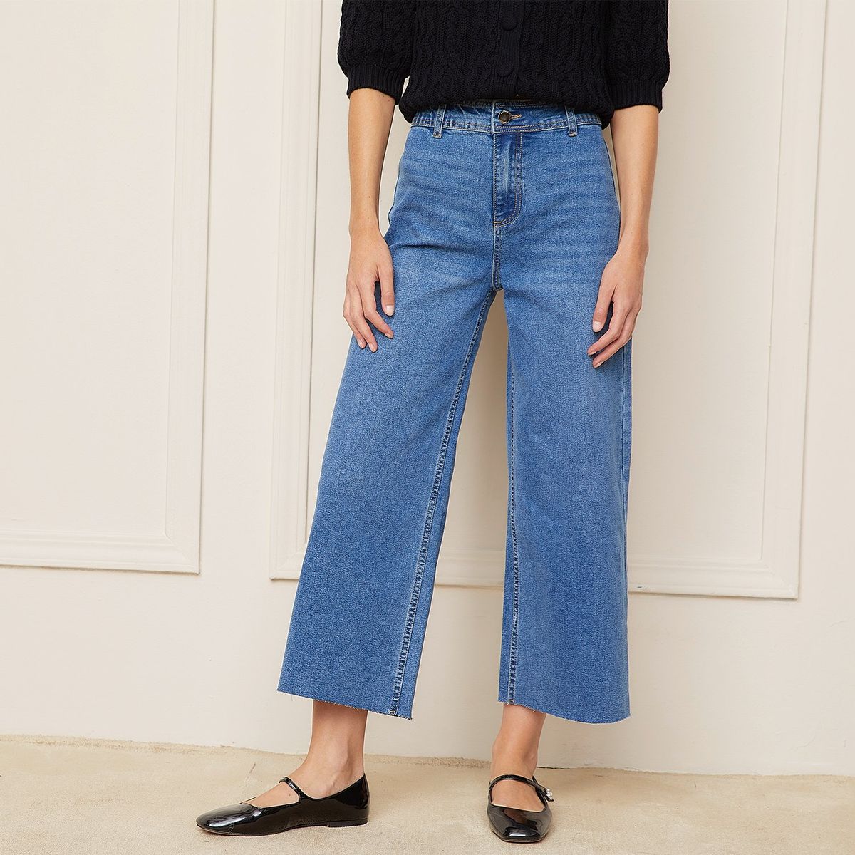 BASEMENT - Jeans Culotte Tiro Medio Mujer Basement