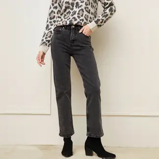 BASEMENT - Jeans Straight Tiro Alto Mujer