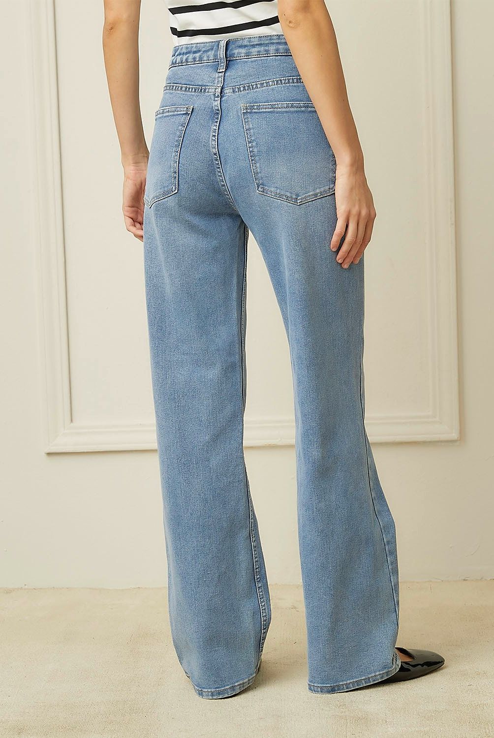BASEMENT - Jeans Straight Mujer Basement Diseño Animal Print Algodón