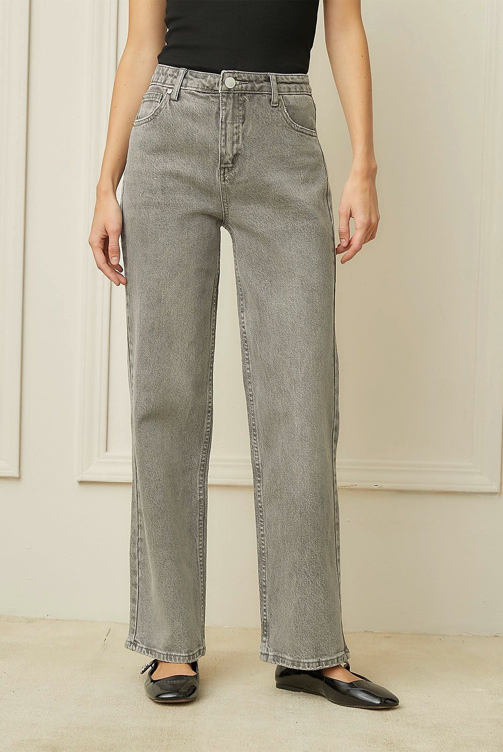 BASEMENT - Jeans Straight Mujer Basement Diseño Animal Print Algodón