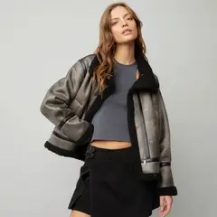 AMERICANINO - Chaqueta Mujer Diseño Liso Manga Larga