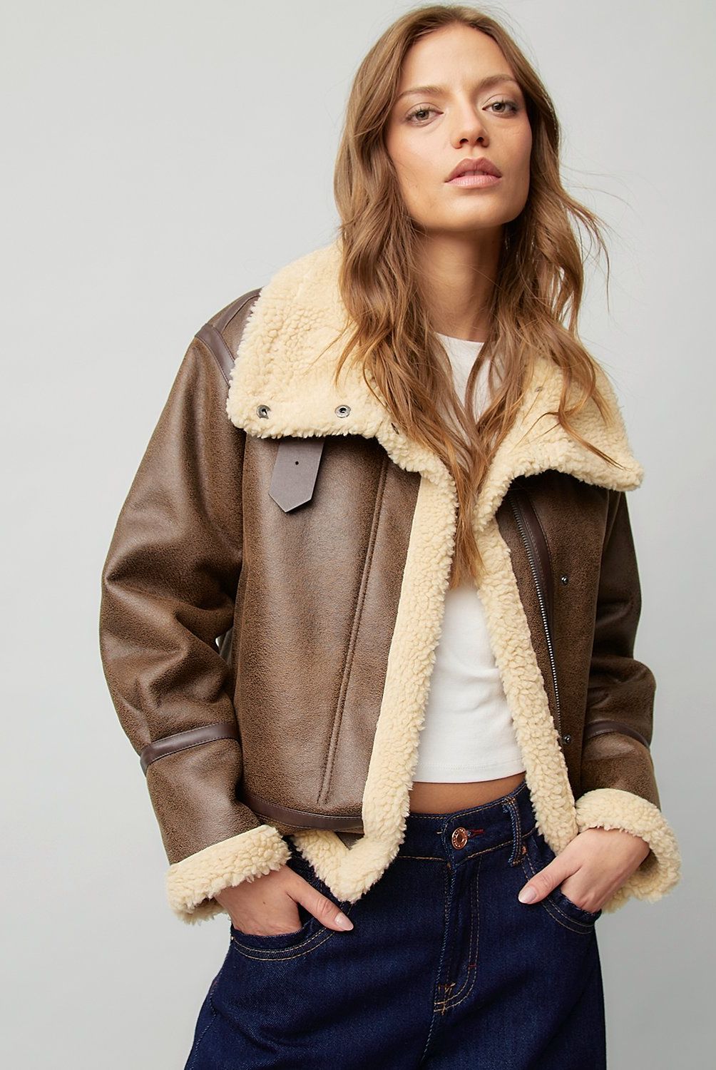 AMERICANINO - Chaqueta Aviadora Americanino Mujer Dise�o Liso Manga Larga