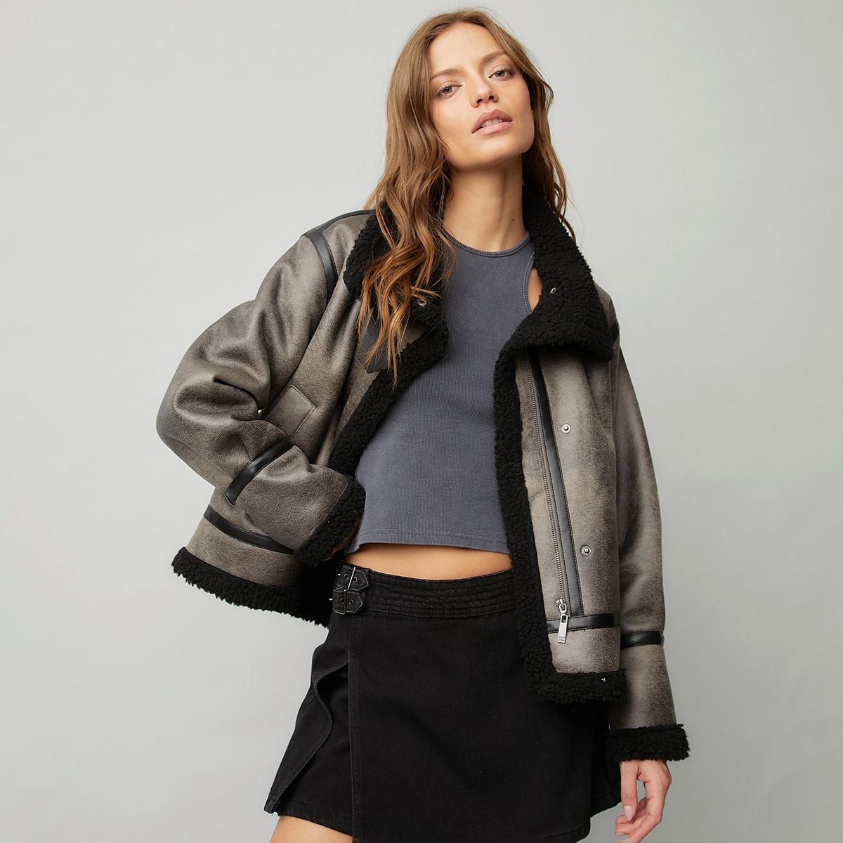 AMERICANINO - Chaqueta Aviadora Americanino Mujer Diseño Liso Manga Larga