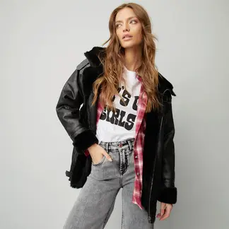 AMERICANINO - Chaqueta Aviadora Mujer Manga Larga
