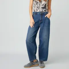 AMERICANINO - Jeans Baggy Tiro Alto Mujer Algodón