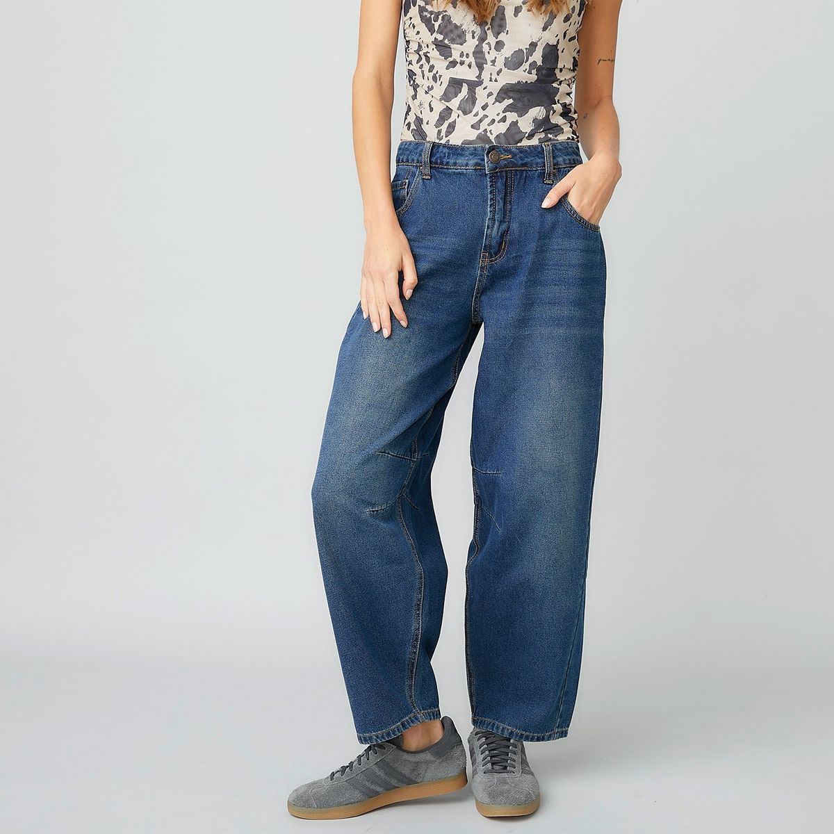 AMERICANINO - Jeans Americanino Baggy Tiro Alto Mujer Algodón