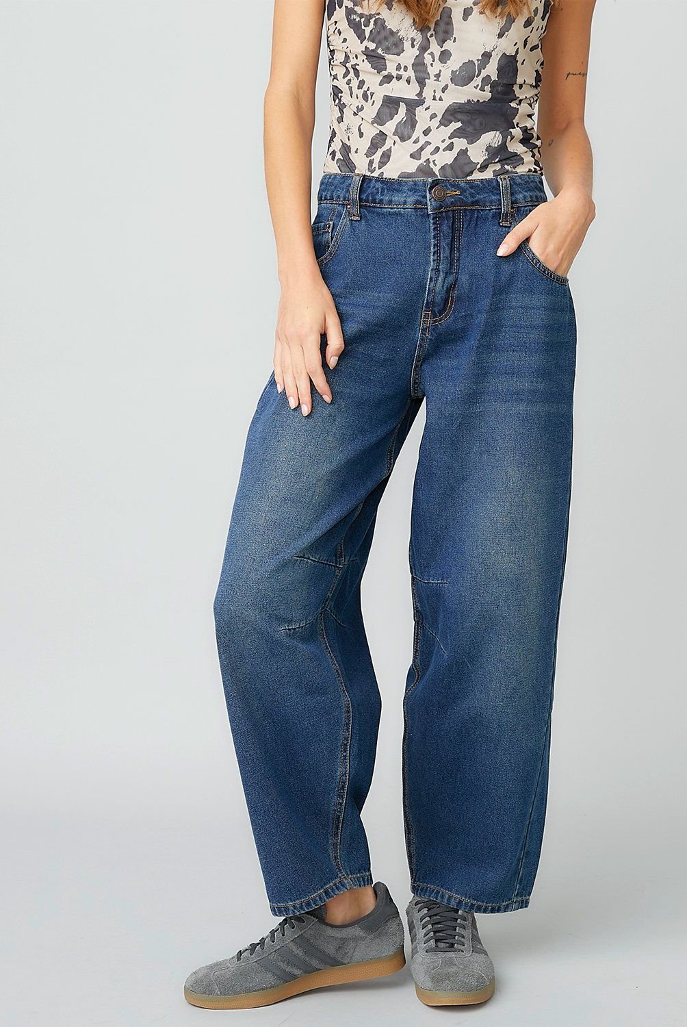 AMERICANINO - Jeans Baggy Tiro Alto Mujer Americanino
