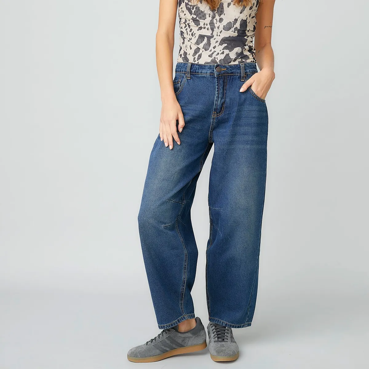 AMERICANINO - Jeans Americanino Baggy Tiro Alto Mujer Algodón