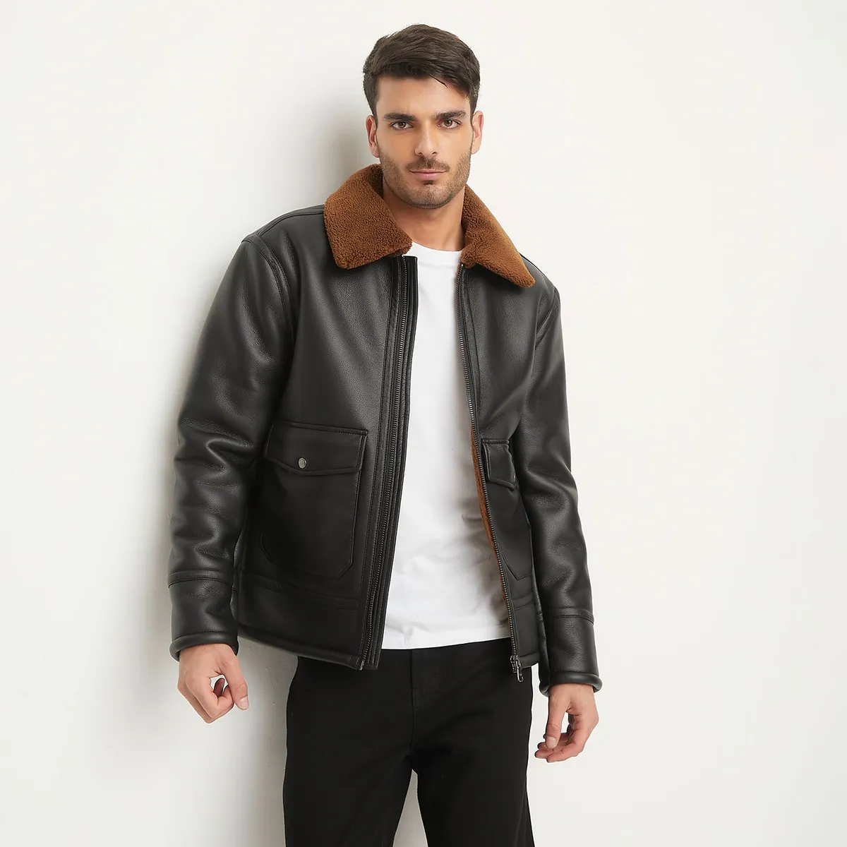 BASEMENT - Chaqueta De Eco Cuero Hombre Basement