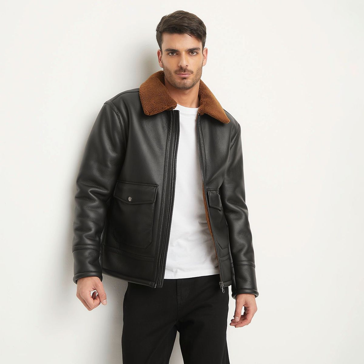 BASEMENT - Chaqueta De Eco Cuero Hombre Basement