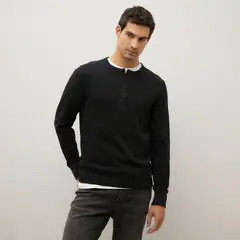 WOLF&HANK - Sweater Henley Algodón Hombre Manga Larga