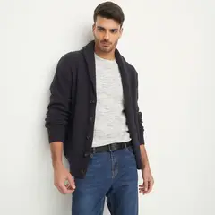 BASEMENT - Cardigan Manga Larga Hombre Casual Acrílico