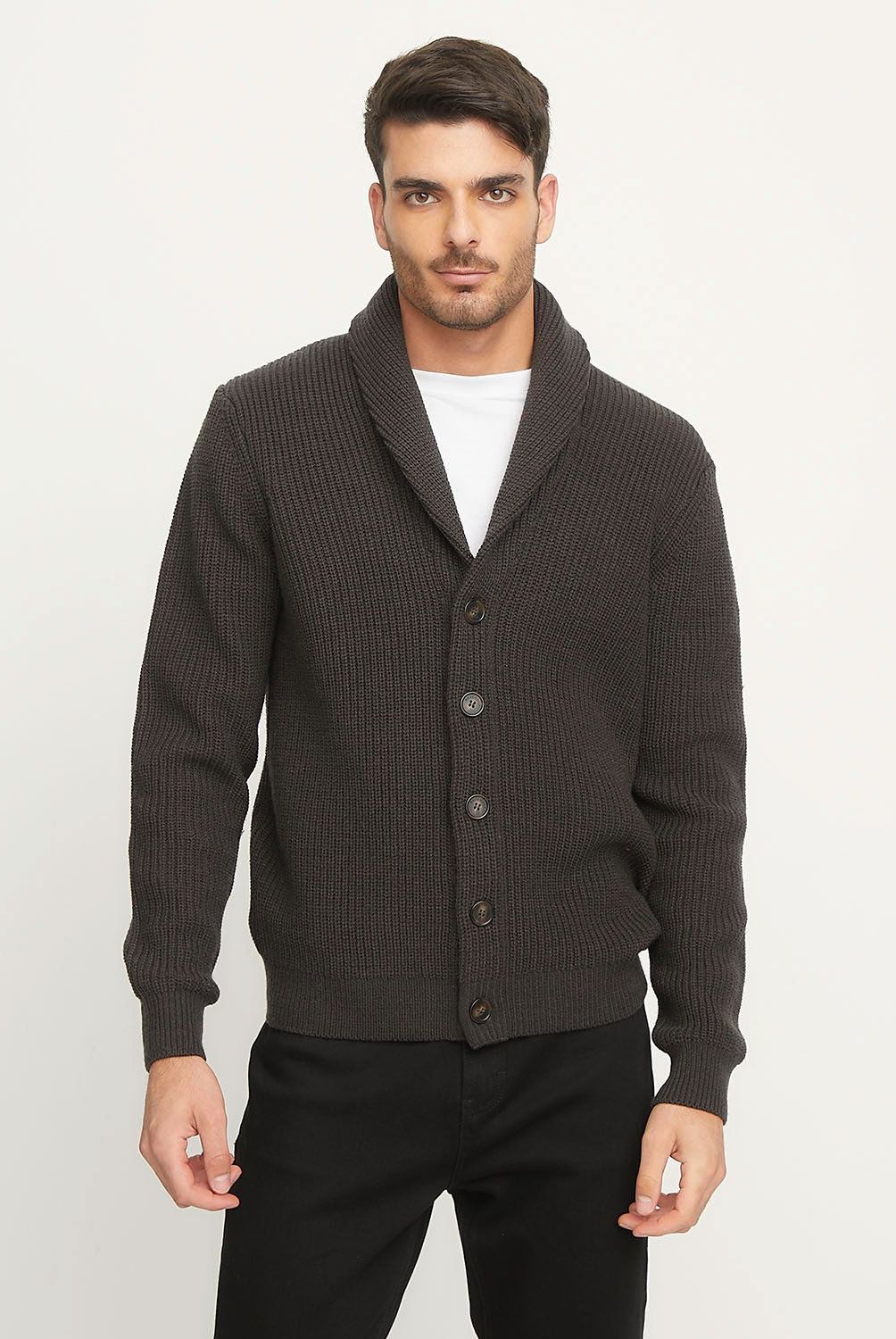 BASEMENT - Cardigan Basement Manga Larga Hombre Casual Acrílico