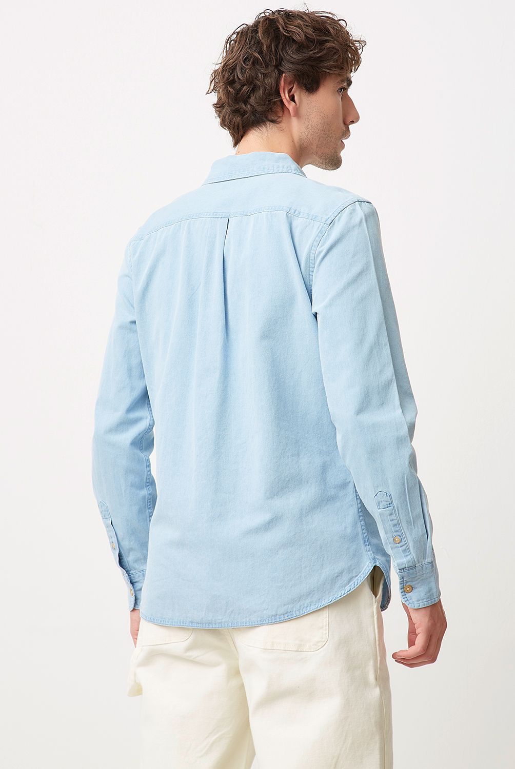 BASEMENT - Camisa Casual Manga Larga Algodón Hombre Basement