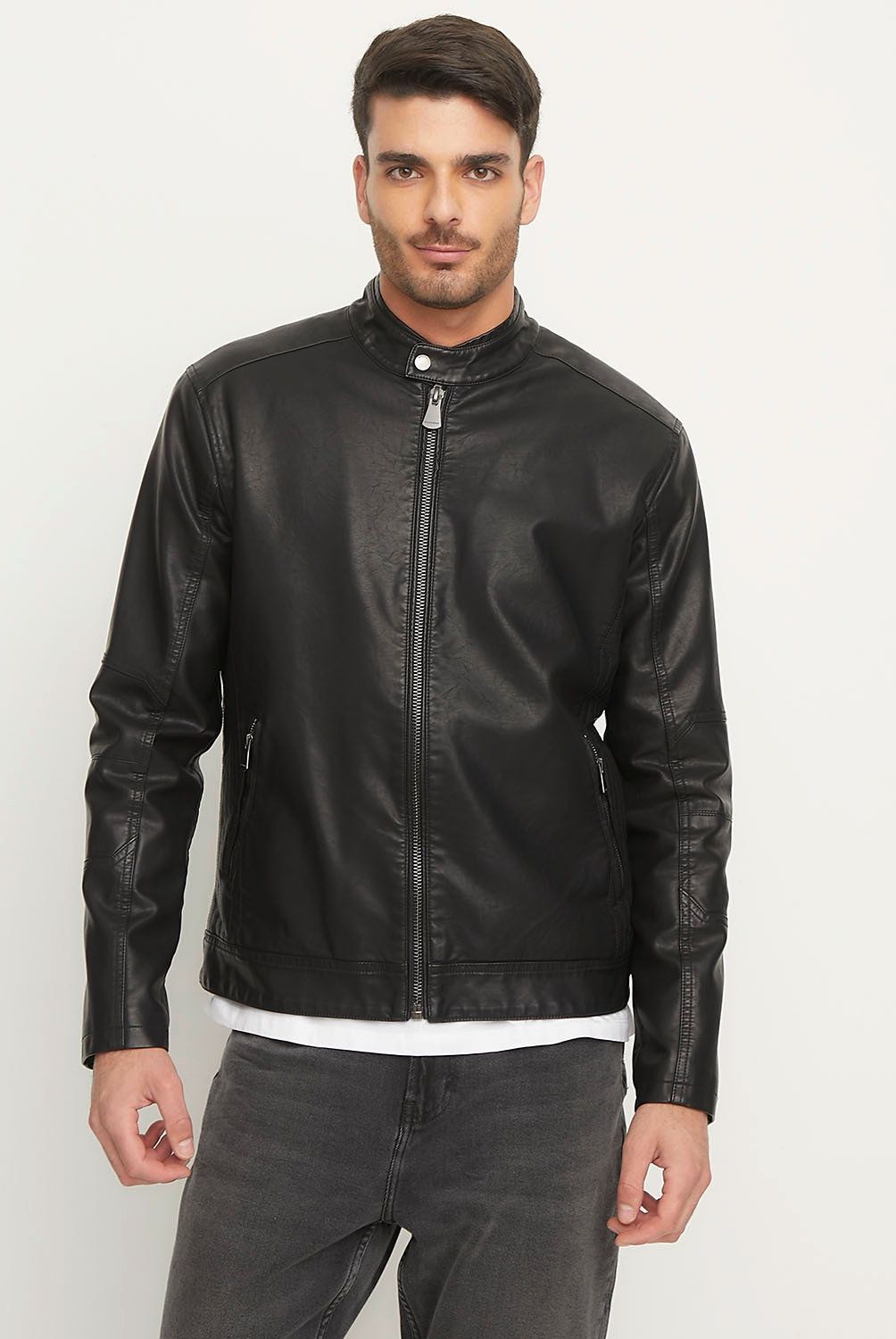 BASEMENT - Chaqueta Basement Pu Hombre Cuello Mao Regular Fit