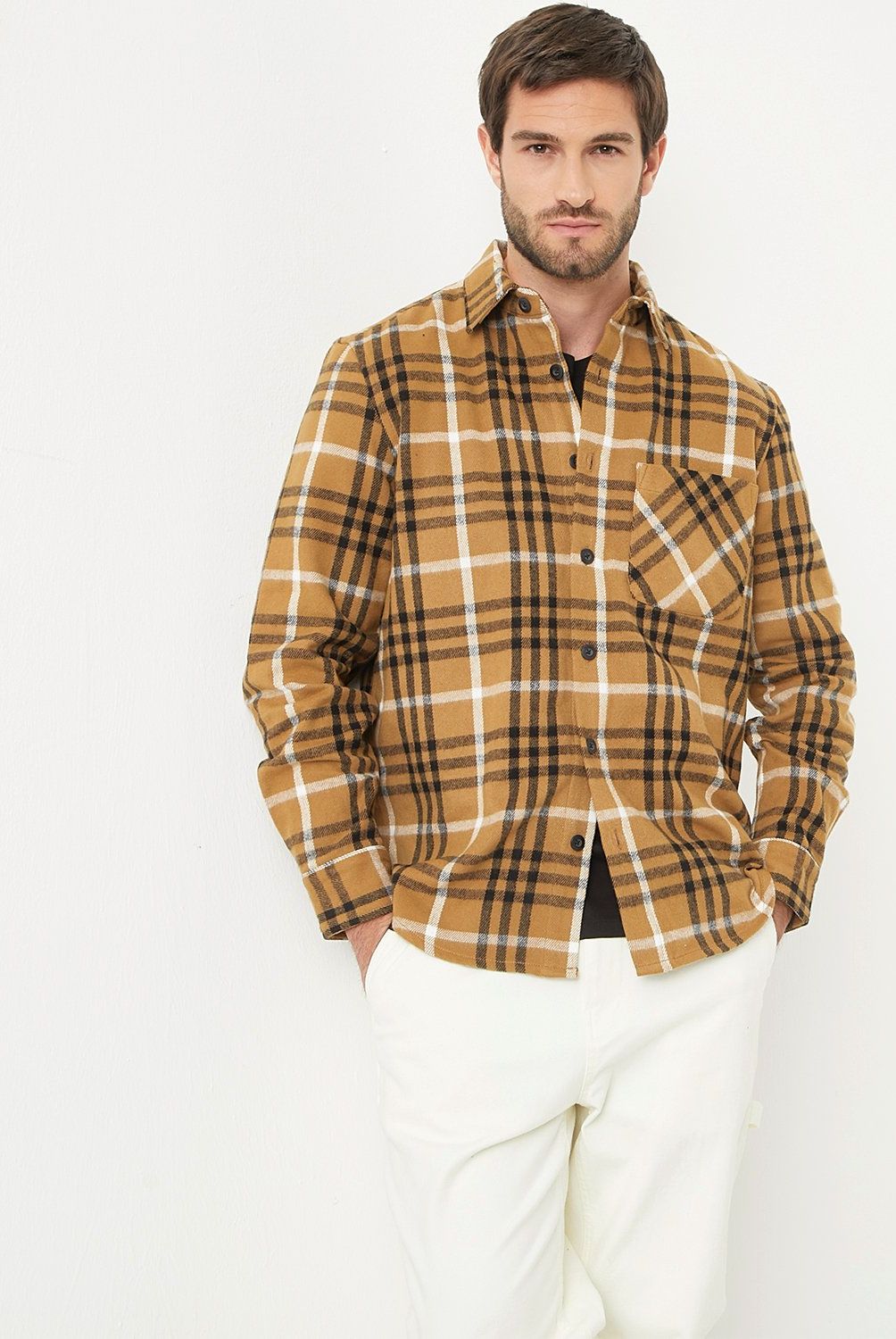 BASEMENT - Camisa Manga Larga Relaxed Fit Hombre Basement