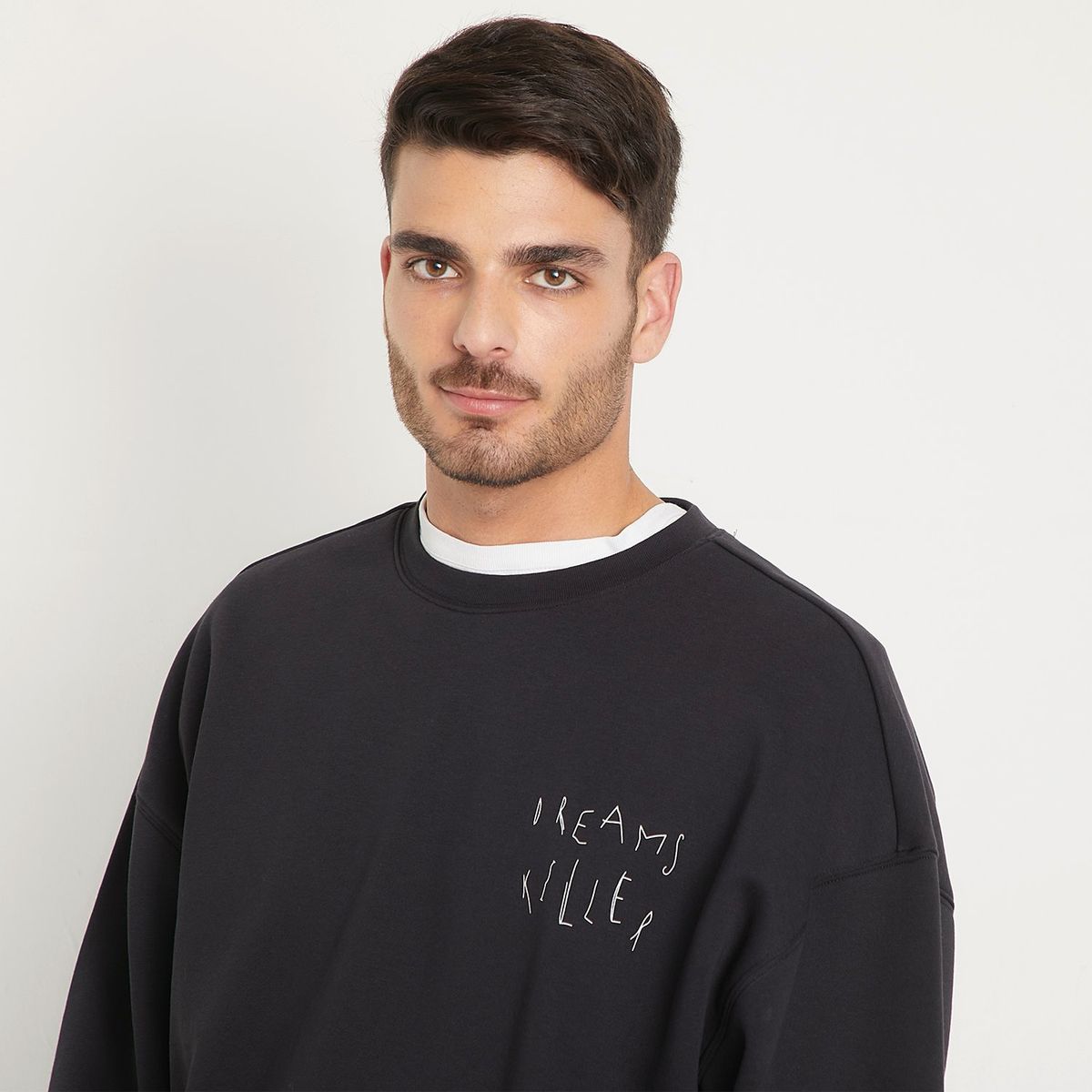 BASEMENT - Polerón Basement Crew Neck Algodón Hombre Diseño Liso