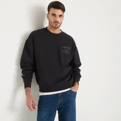 BASEMENT - Polerón Crew Neck Algodón Hombre Diseño Liso