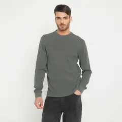 BASEMENT - Polera Manga Larga Waffle Algodón Hombre