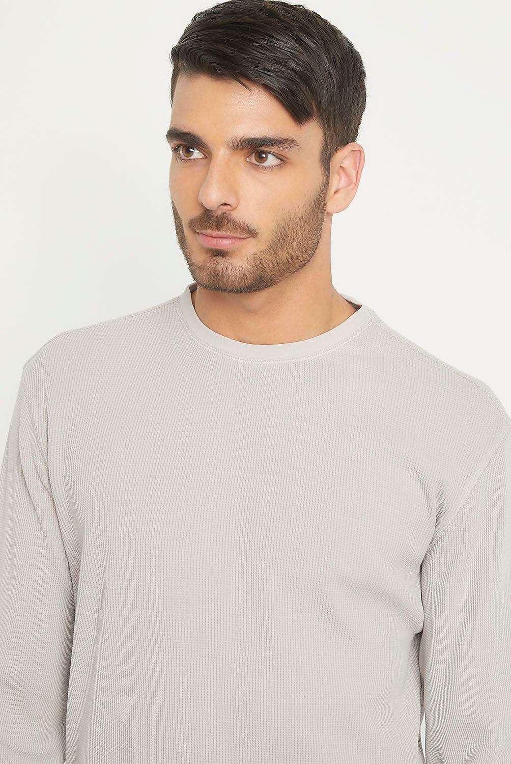 BASEMENT - Polera Manga Larga Waffle Algodón Hombre Basement