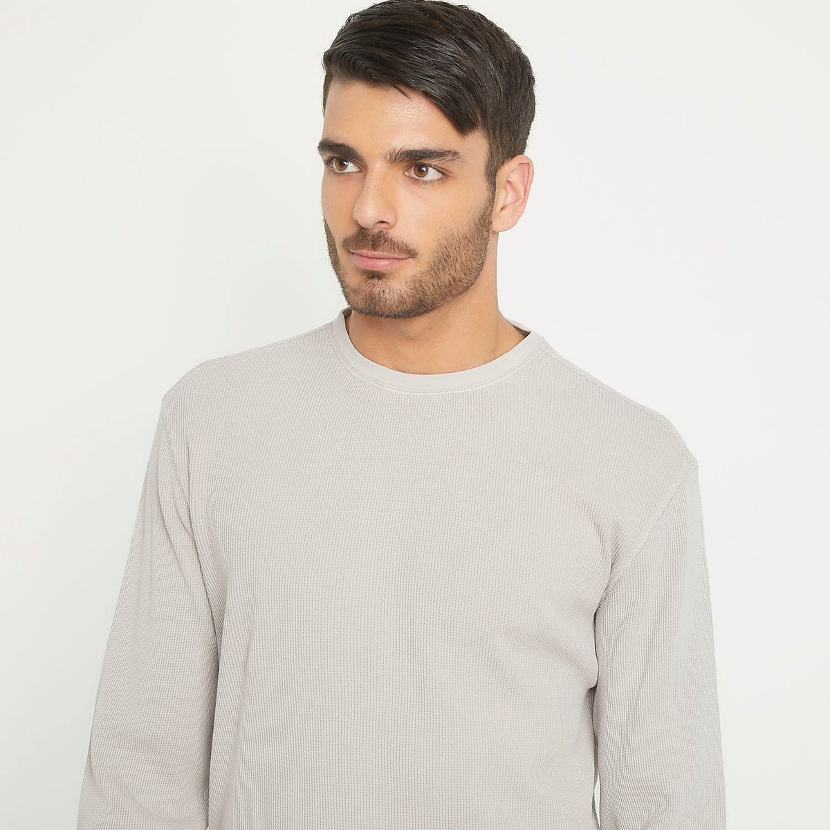 BASEMENT - Polera Manga Larga Waffle Algodón Hombre Basement