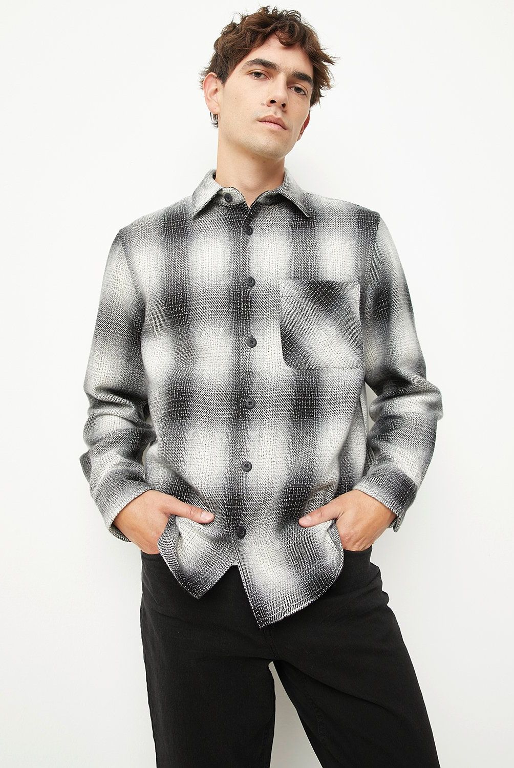 BASEMENT - Camisa Manga Larga Relaxed Fit Hombre Basement