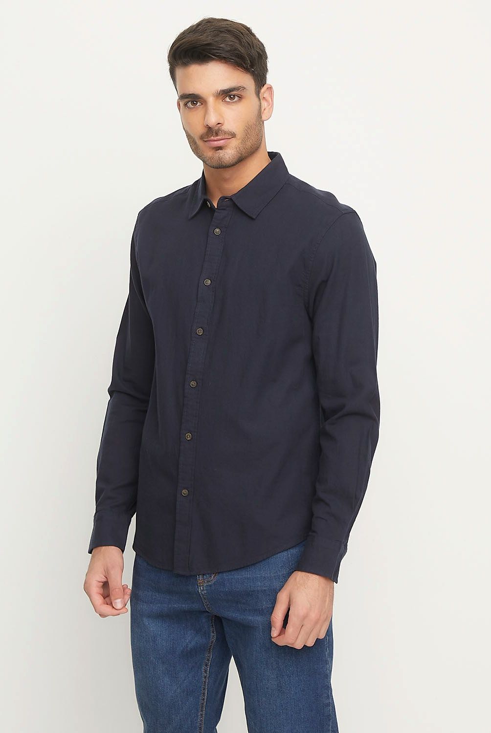 BASEMENT - Camisa Casual Hombre Basement Slim Fit Algodón Cuadros