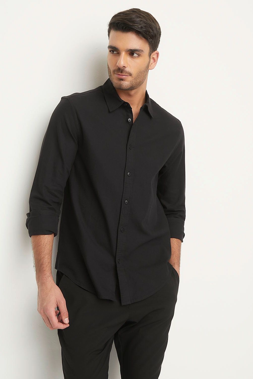 BASEMENT - Camisa Casual Hombre Basement Slim Fit Algodón Cuadros