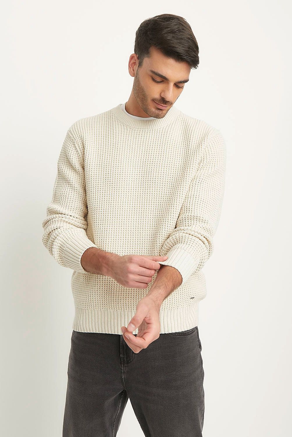 BASEMENT - Sweater Basement Manga Larga Algodón Hombre Cuello Redondo