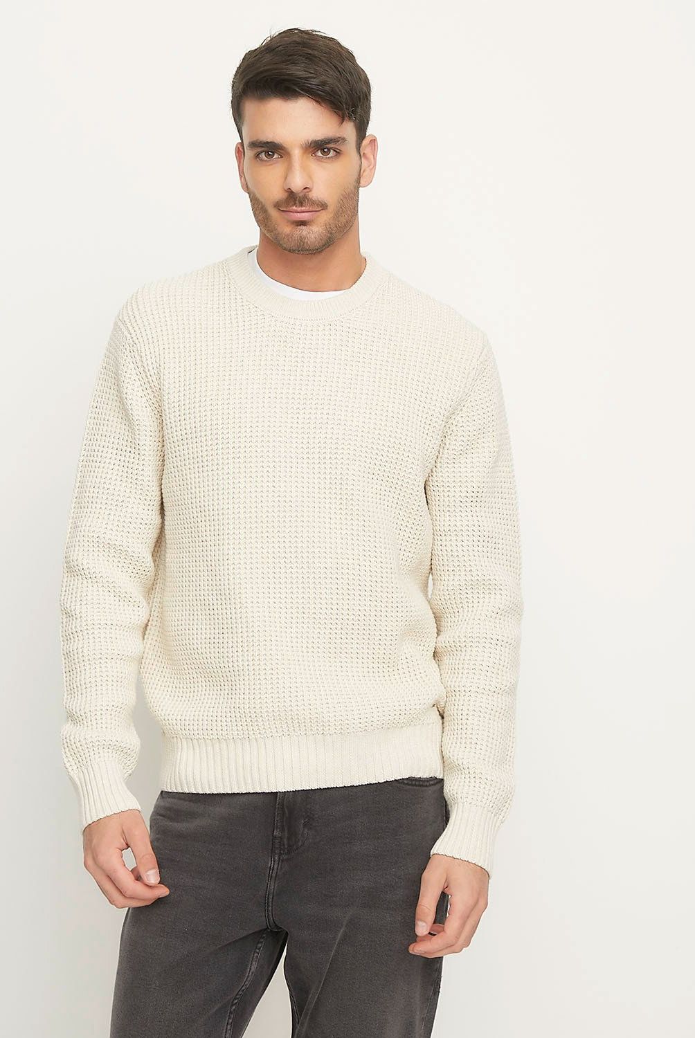 BASEMENT - Sweater Basement Manga Larga Algodón Hombre Cuello Redondo