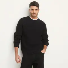 BASEMENT - Sweater Manga Larga Algodón Hombre Cuello Redondo