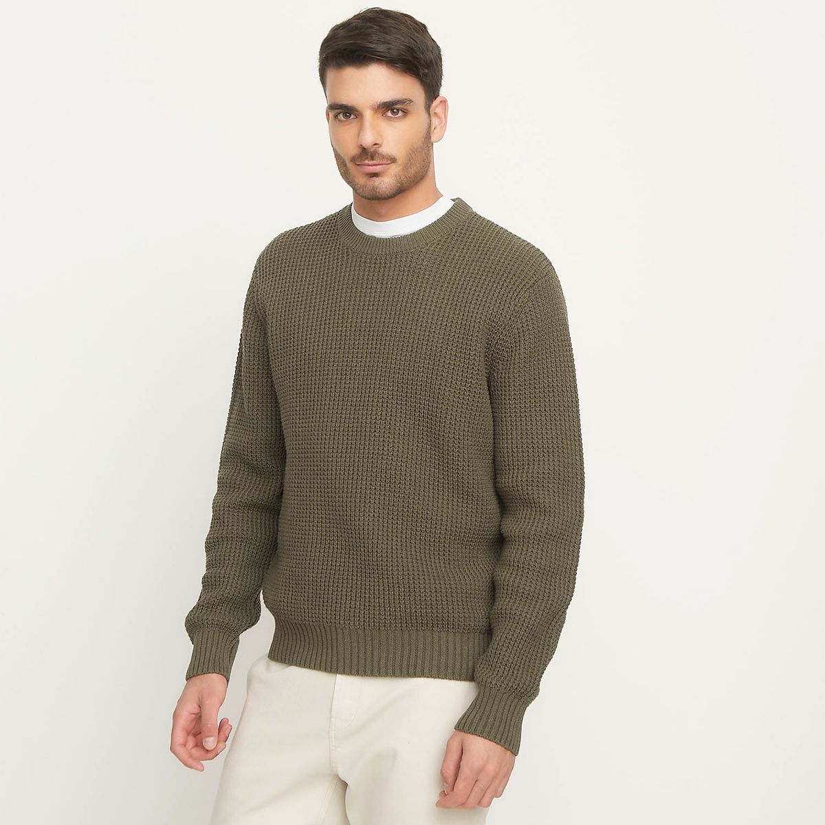 BASEMENT - Sweater Basement Manga Larga Algodón Hombre Cuello Redondo