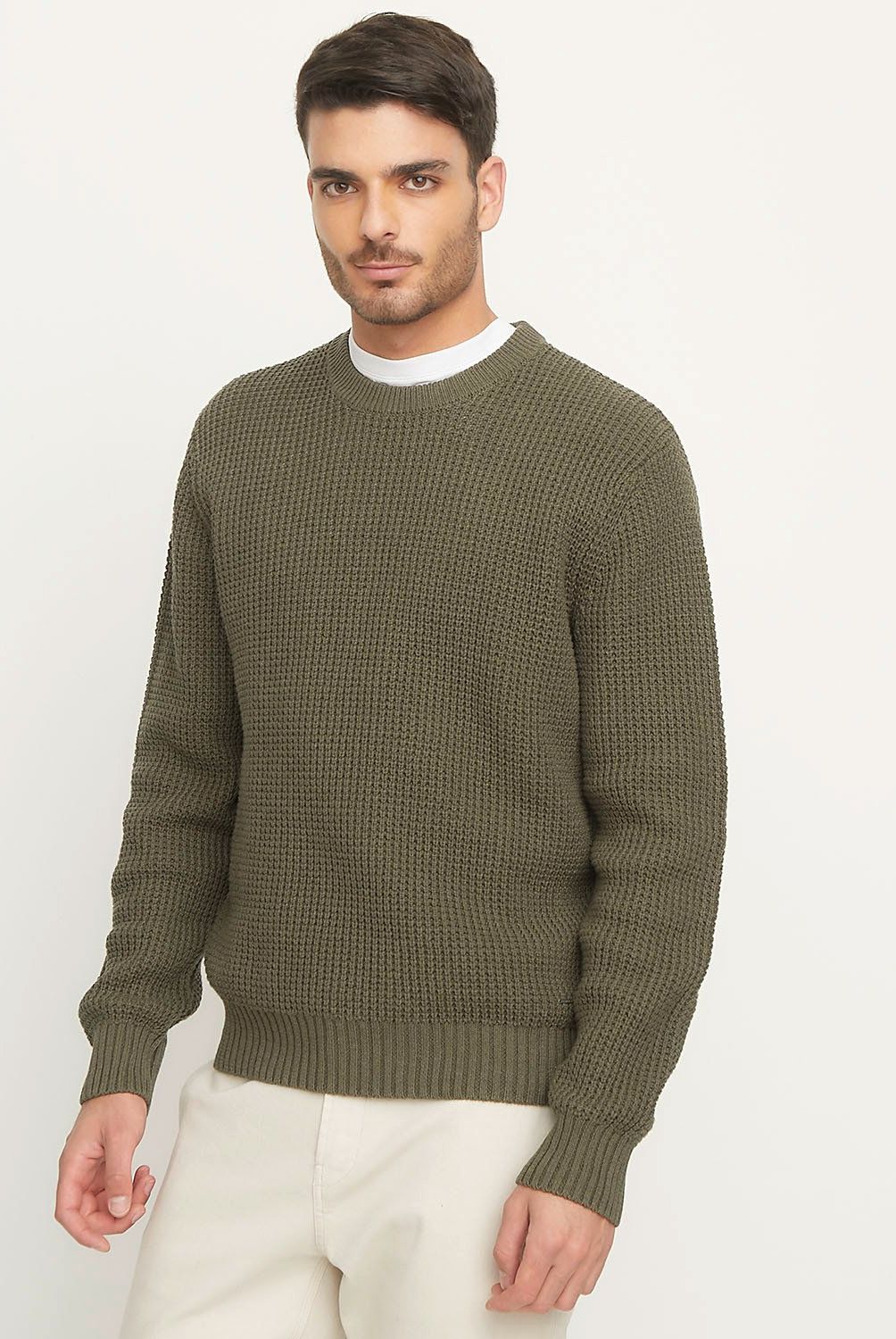 BASEMENT - Sweater Basement Manga Larga Algodón Hombre Cuello Redondo