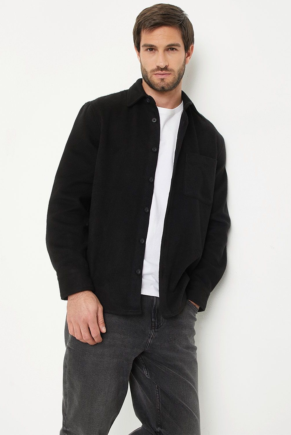 BASEMENT - Camisa Manga Larga Relaxed Fit Hombre Basement