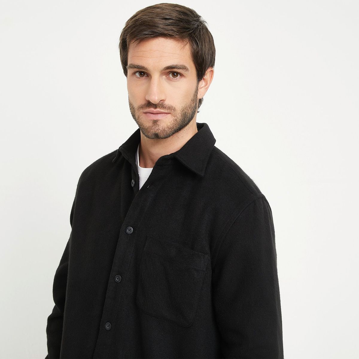 BASEMENT - Camisa Manga Larga Relaxed Fit Hombre Basement