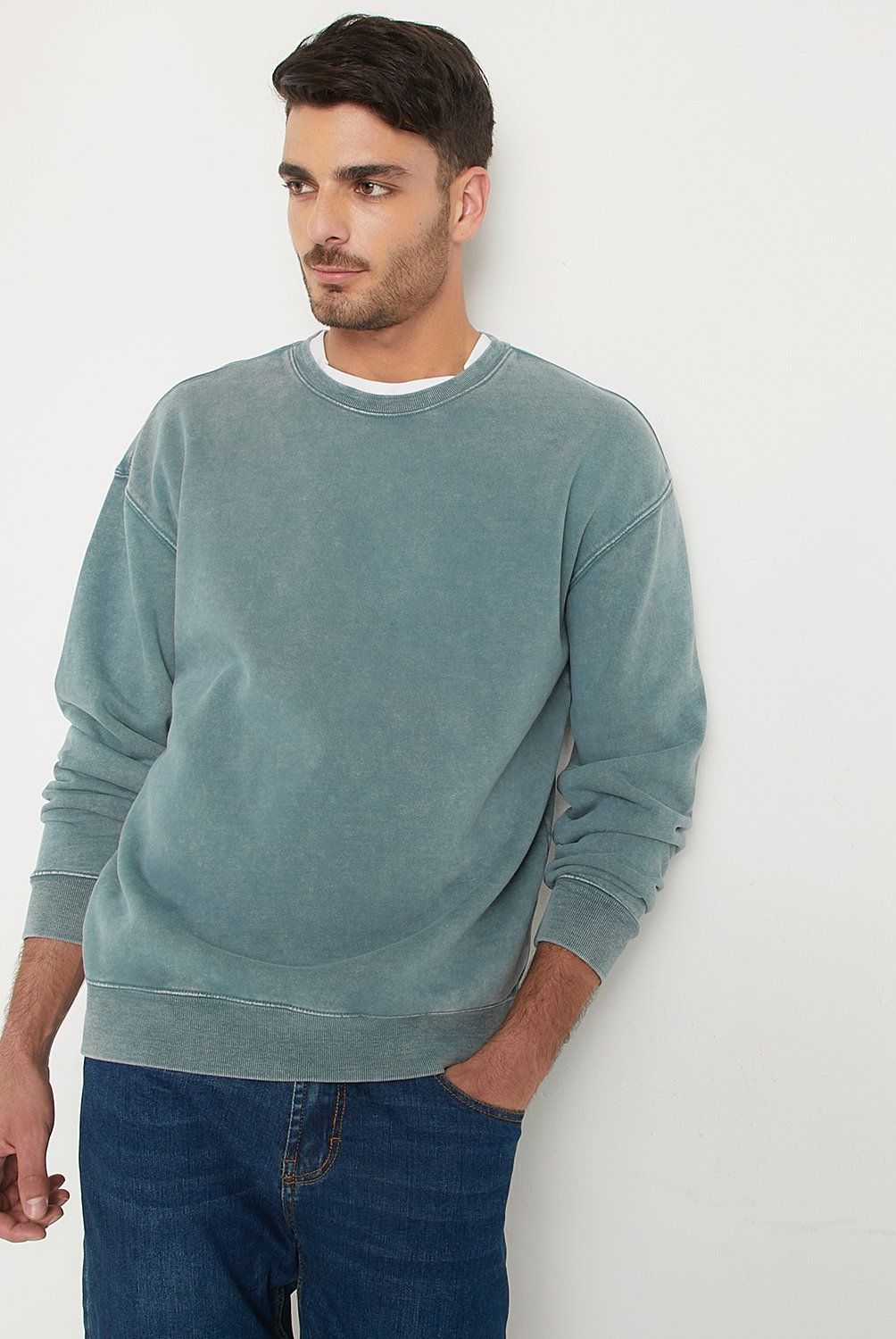 BASEMENT - Polerón Basement Crew Neck Algodón Hombre Manga Larga