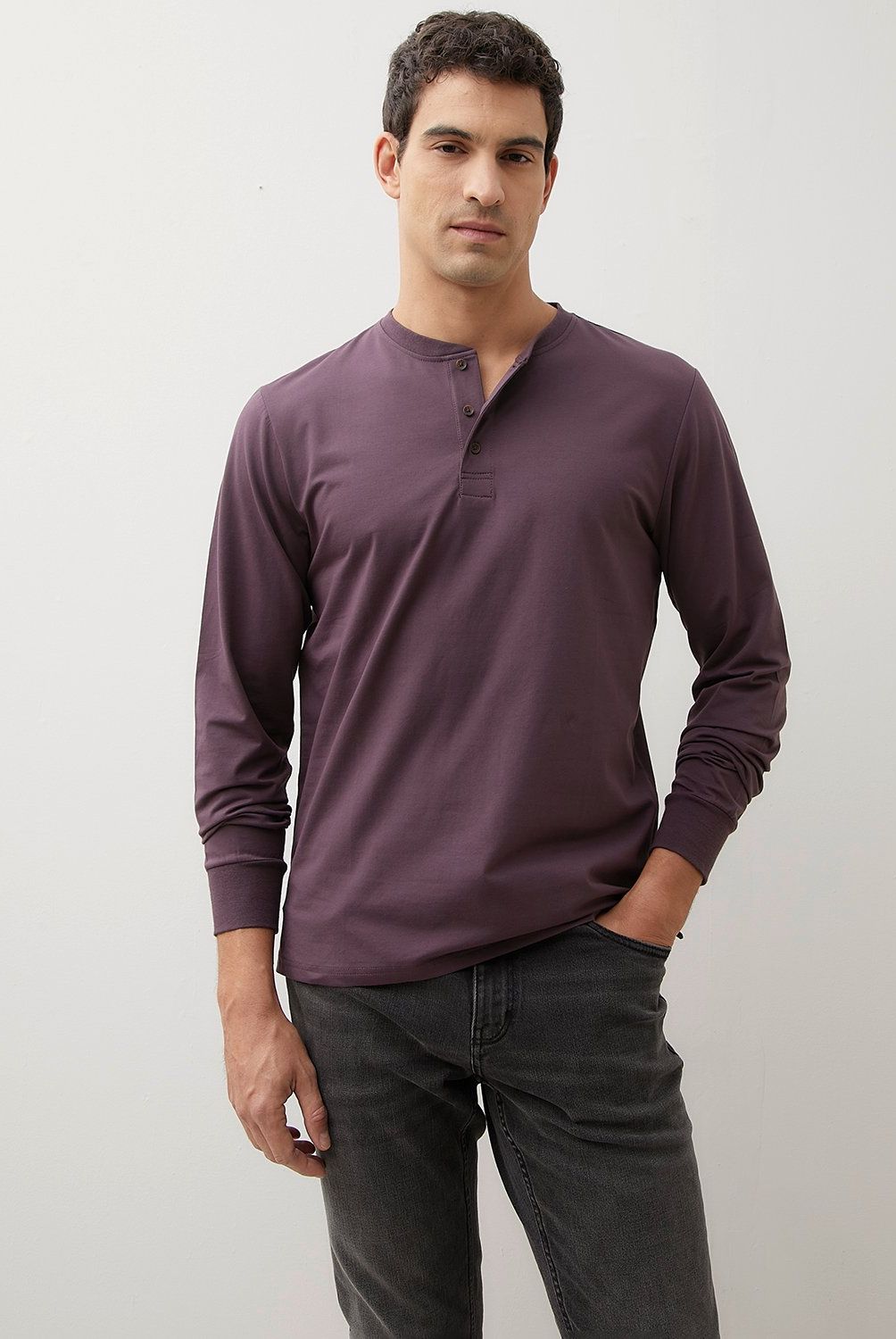 WOLF&HANK - Polera Manga Larga Henley Algodón Wolf&Hank Hombre