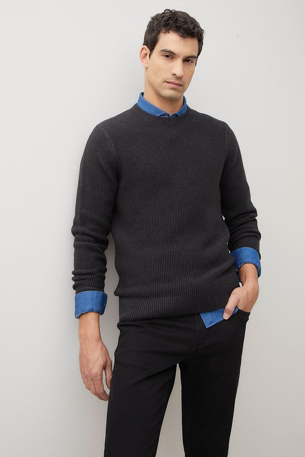 WOLF&HANK - Sweater Casual Algodón Cuello Redondo Wolf&Hank Hombre