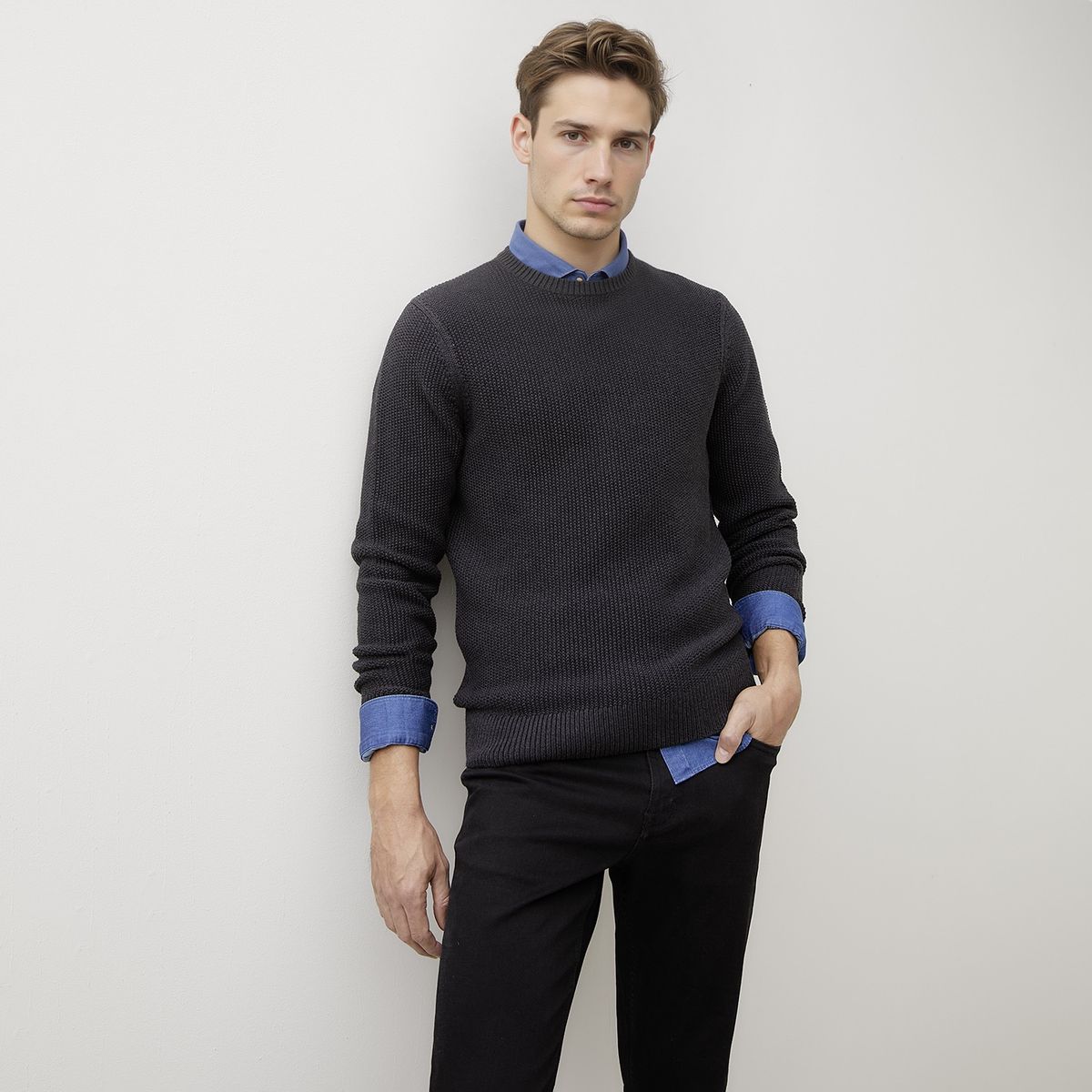 WOLF&HANK - Sweater Casual Algodón Cuello Redondo Wolf&Hank Hombre